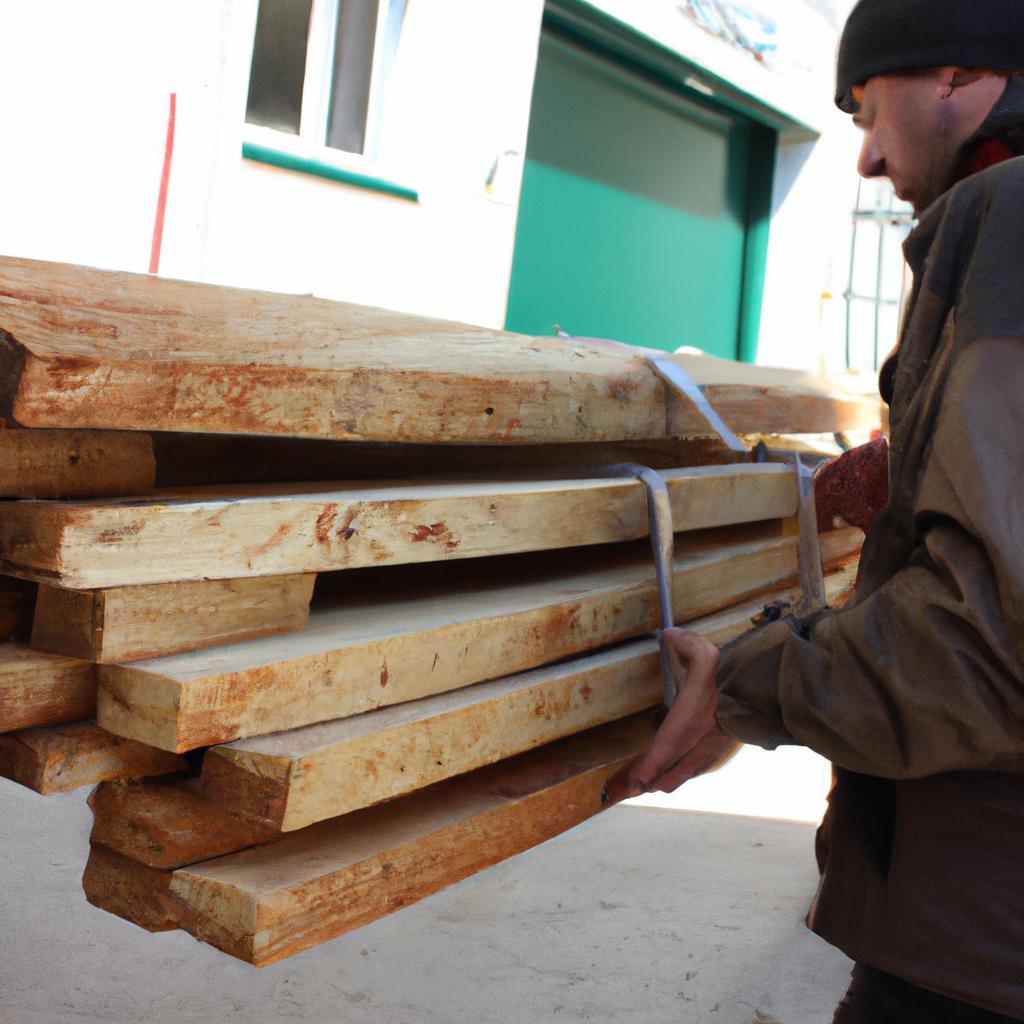 Person handling treated lumber safely