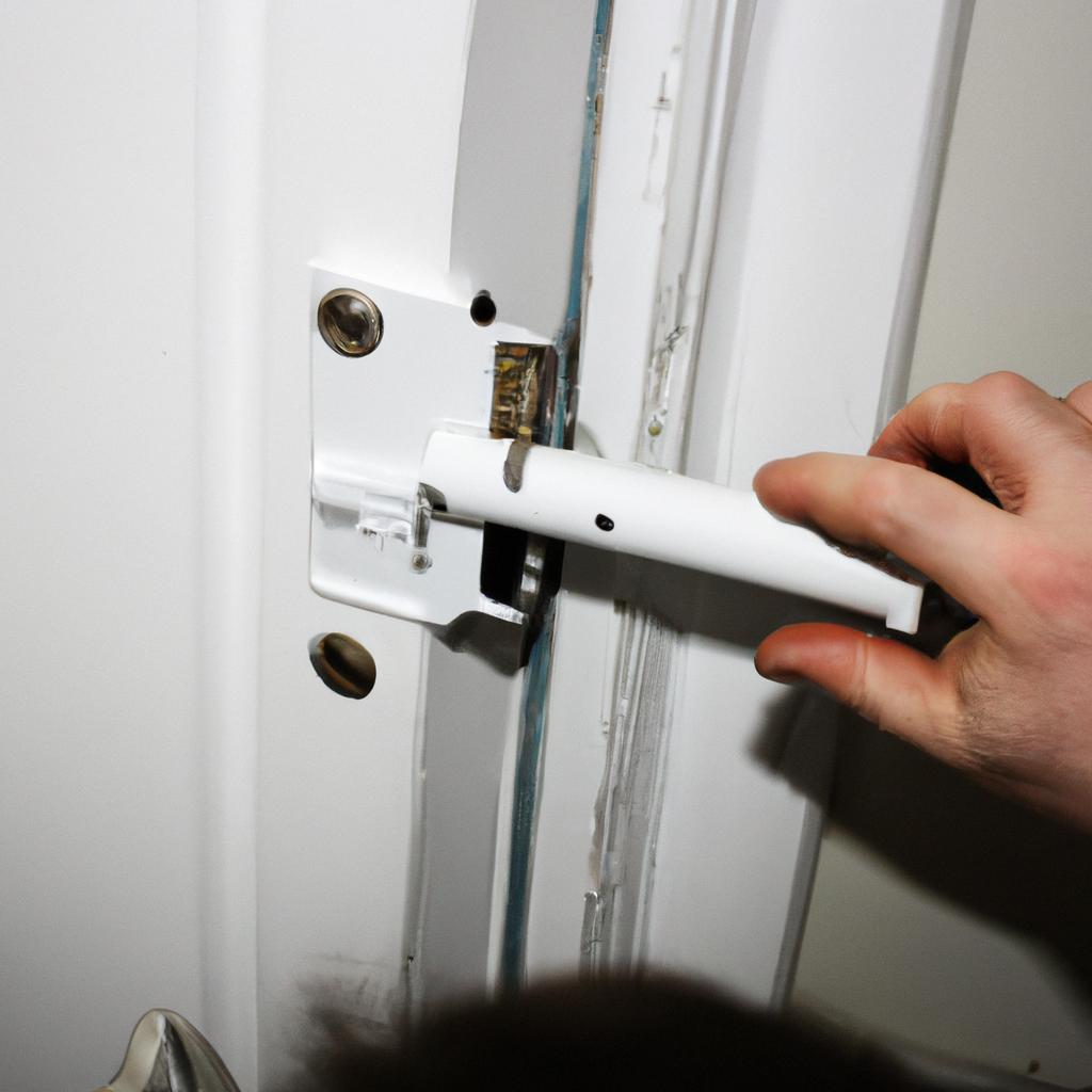 Person installing door closer device