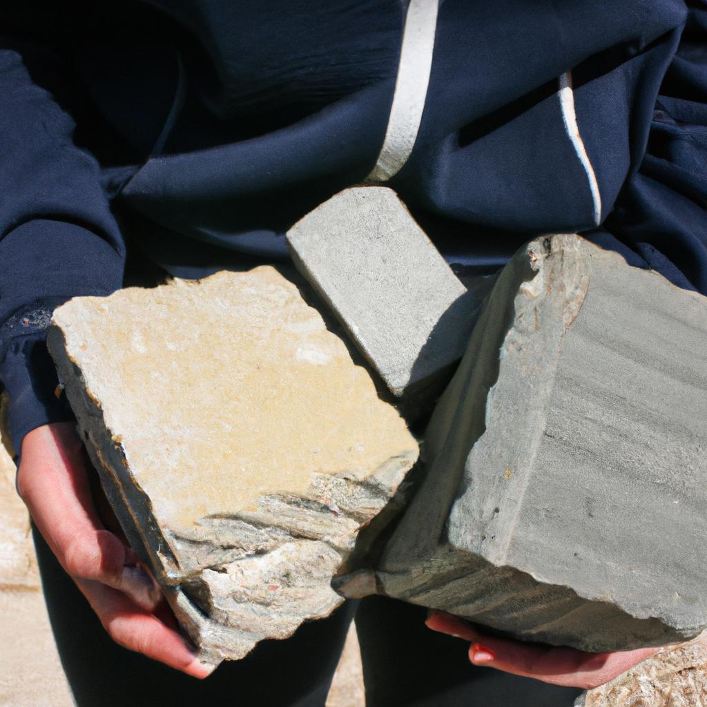 Person holding different building materials